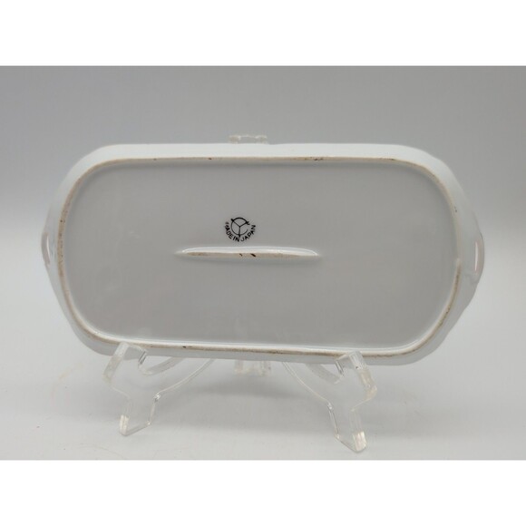 Antique Porcelain Vanity Tray Violet Hand Painted Japan Handled Gold - Picture 4 of 6